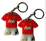 Đỏ Manchester United Football Khuyến Keychains mềm PVC / Cao su