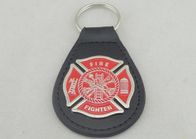 Kẽm hợp kim Cá nhân hoá da Keychains / Fire Fighter Da Keychain