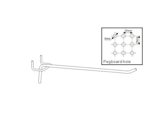 chrome, kẽm, niken Mạ 7 quả bóng kim loại thép dây hộp đựng dụng bán lẻ Hiển thị Hooks 31141,31142,31143,31144,31145