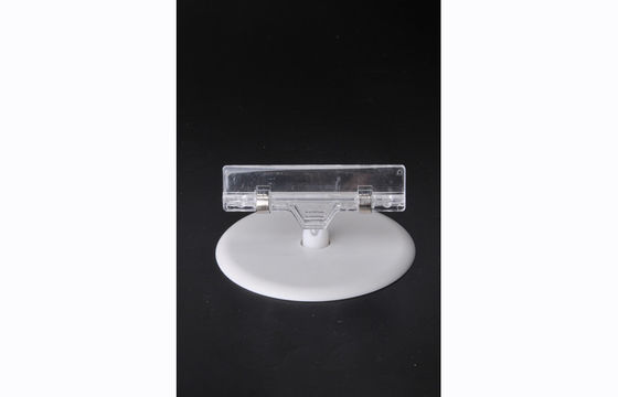 Trong suốt PS Nhựa Giá Tag Chủ Clip, POP Clip với Vòng Cơ Sở 15 * 9 cm
