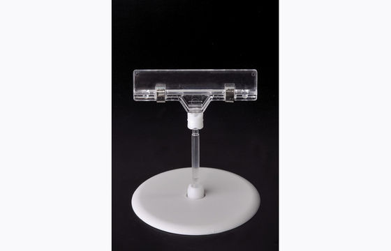 Trong suốt PS Nhựa Giá Tag Chủ Clip, POP Clip với Vòng Cơ Sở 15 * 9 cm