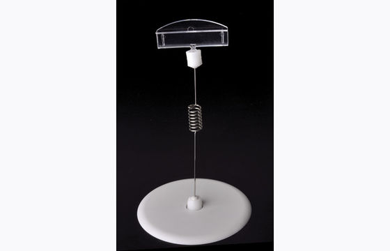 Trong suốt PS Nhựa Giá Tag Chủ Clip, POP Clip với Vòng Cơ Sở 15 * 9 cm