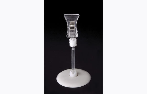Trong suốt PS Nhựa Giá Tag Chủ Clip, POP Clip với Vòng Cơ Sở 15 * 9 cm