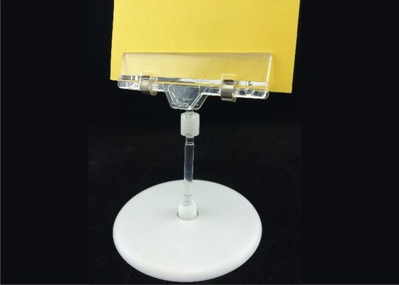 Trong suốt PS Nhựa Giá Tag Chủ Clip, POP Clip với Vòng Cơ Sở 15 * 9 cm