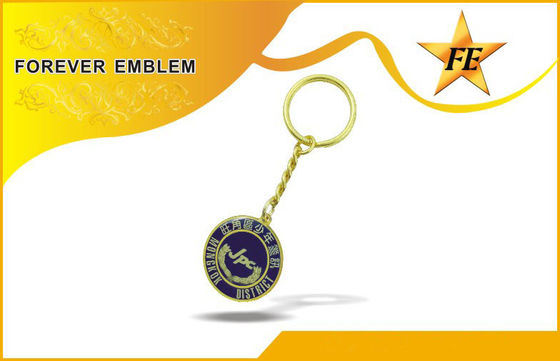 Full màu in ấn đồng / đồng Vòng Khuyến Keychains dung đồng đội