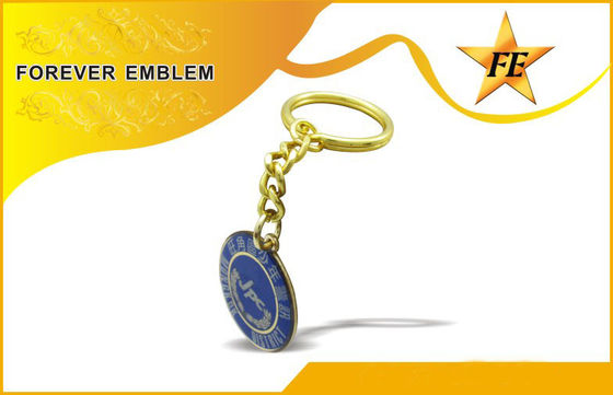 Full màu in ấn đồng / đồng Vòng Khuyến Keychains dung đồng đội