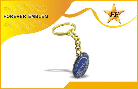 Full màu in ấn đồng / đồng Vòng Khuyến Keychains dung đồng đội