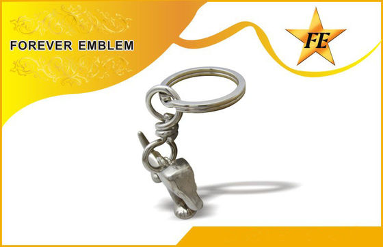 Bronze / đồng 3D kim loại khuyến mãi Keychains Với Chia nhẫn + Chuyển nhẫn