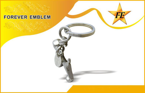Bronze / đồng 3D kim loại khuyến mãi Keychains Với Chia nhẫn + Chuyển nhẫn