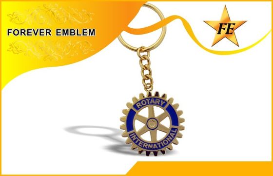 Đồng giả cứng men kim loại khuyến mãi Keychains Với vàng mạ