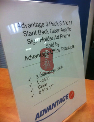 Slant lại Acrylic Display Gian Chủ Đăng Đối với Quảng cáo