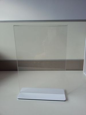 Nhà hàng rõ ràng Acrylic Đăng Chủ đơn Đứng Plexiglass Label Holders