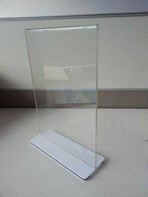 Nhà hàng rõ ràng Acrylic Đăng Chủ đơn Đứng Plexiglass Label Holders