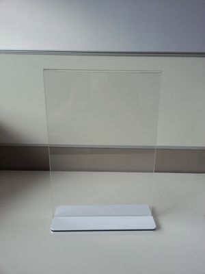 Nhà hàng rõ ràng Acrylic Đăng Chủ đơn Đứng Plexiglass Label Holders