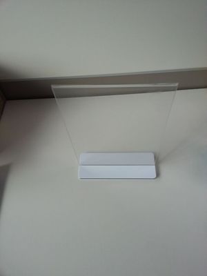 Nhà hàng rõ ràng Acrylic Đăng Chủ đơn Đứng Plexiglass Label Holders