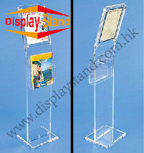 Rõ ràng Acrylic Hiển thị Stand Với Chủ Đăng &amp; Chủ Văn học điều chỉnh