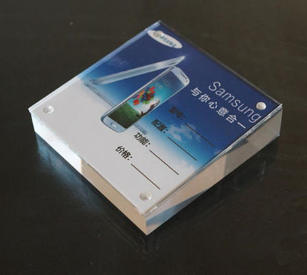 Quảng trường Tabletop Plexiglass Acrylic Đăng Chủ Đứng Trong Thiết kế tiêu chuẩn