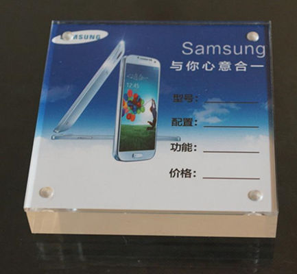 Quảng trường Tabletop Plexiglass Acrylic Đăng Chủ Đứng Trong Thiết kế tiêu chuẩn