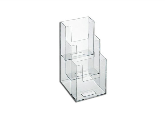 3 Tier rõ ràng Brochure Hiển thị Racks, Treo Tường Tạp chí rack