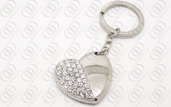 Trang sức Inox tim Shape Keychain Với tinh thể rõ ràng Swarovski