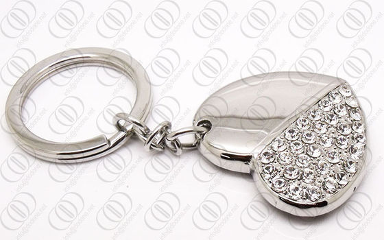 Trang sức Inox tim Shape Keychain Với tinh thể rõ ràng Swarovski