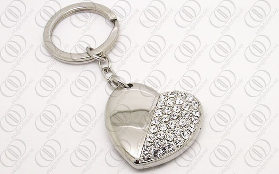 Trang sức Inox tim Shape Keychain Với tinh thể rõ ràng Swarovski