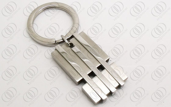 Thép không gỉ Stylish Bạc Keychain Shiny xát và Brushed thúc