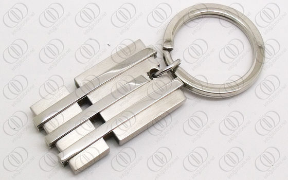 Thép không gỉ Stylish Bạc Keychain Shiny xát và Brushed thúc