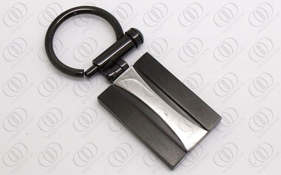 Full Đen mạ thép không gỉ mát thời trang Keychains Shiny Bạc Accent