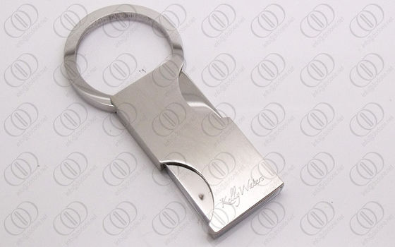 Phong cách Quảng trường Bạc Keychain Với gương xuân Mở và Đóng