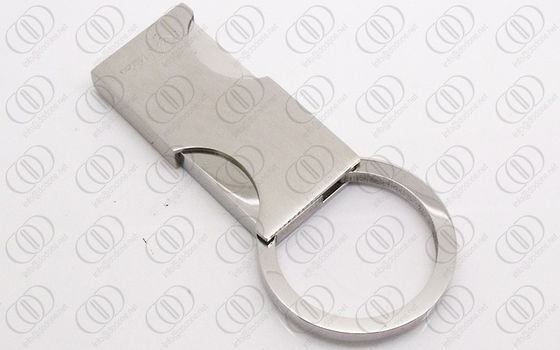 Phong cách Quảng trường Bạc Keychain Với gương xuân Mở và Đóng