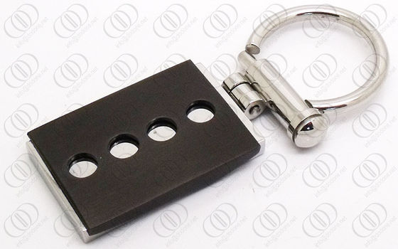 Quảng trường Thời trang thép không gỉ Keychain Đen Mạ Với vít mở và Close