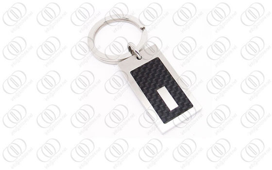 316L thép không gỉ màu đen Carbon Fiber Keychain Engraeable Accent