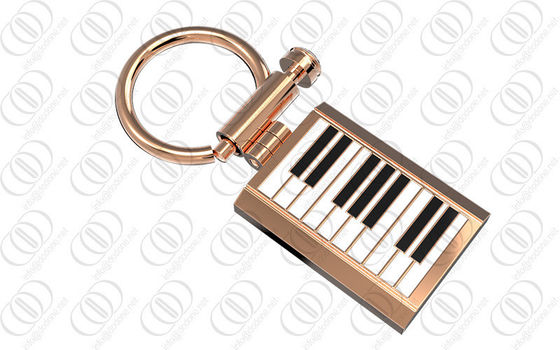 Rose vàng Piano Keychain Chủ Đen trắng sơn mài Đối với Nhạc sĩ