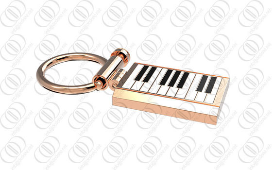 Rose vàng Piano Keychain Chủ Đen trắng sơn mài Đối với Nhạc sĩ