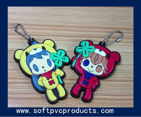 Dễ thương Doll Cá nhân hoá tùy Key Chains / nhựa Móc khóa / Silicone Keyring với Logo
