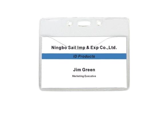 Wallet PVC Hội nghị Tên Badge Holder Với 1 Khe cắm lỗ On Head For Kẹp Clip (95 x 78mm) 30.302