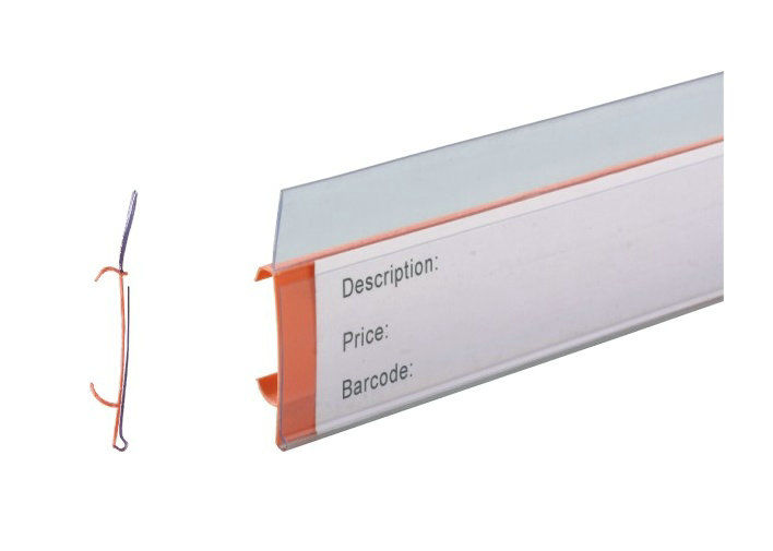 PVC màu cam trở lại, Clear nhựa Nhãn Chủ cho nhãn giá sản phẩm bán lẻ siêu thị 31.235