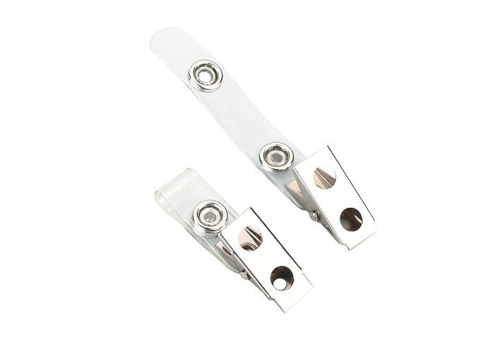 Kim loại popper thẻ tín dụng hàm xuân, ID Holder Badge Clip với dây đeo PVC và nút kim loại 30.275