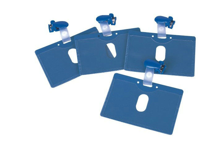 Màu xanh ABS nhựa lật đoạn đầu chủ thẻ họp PVC, tên Holder Badge Clip 30.277
