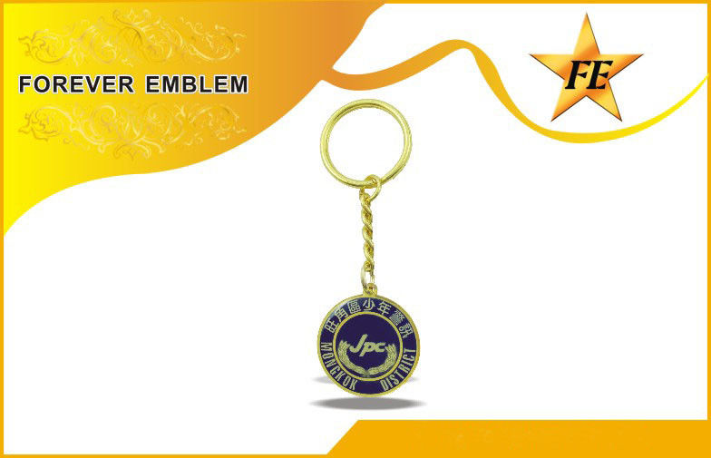 Full màu in ấn đồng / đồng Vòng Khuyến Keychains dung đồng đội