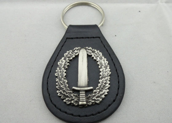 Đúc Móc khóa da cá nhân hoá với 3D Kẽm hợp kim Emblem, đồ cổ bạc mạ