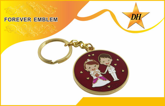 Vàng mạ mềm men kim loại khuyến mãi Keychains Ví Wedding Party